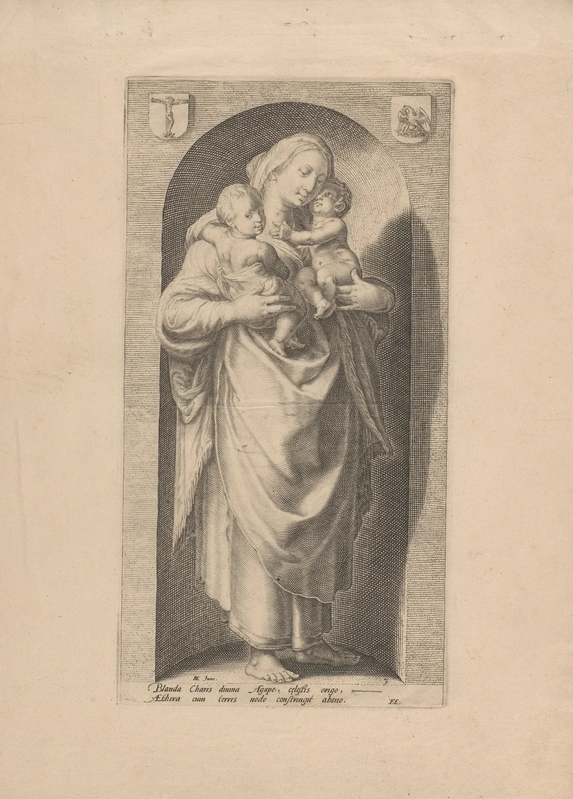 Charity av Hendrick Goltzius