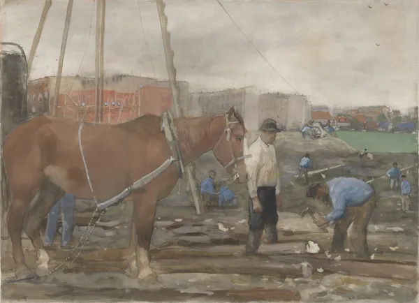 Bouwterrein Oud-West te Amsterdam av George Hendrik Breitner
