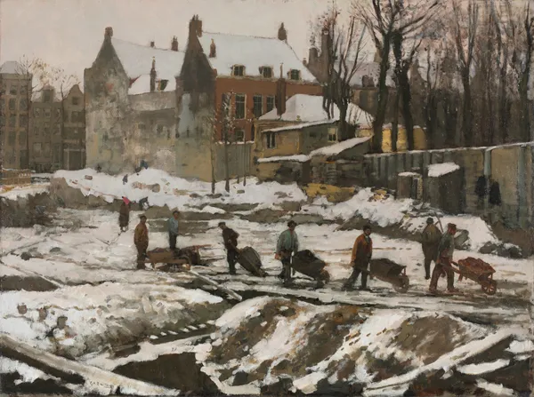 Construction Site in Amsterdam av George Hendrik Breitner