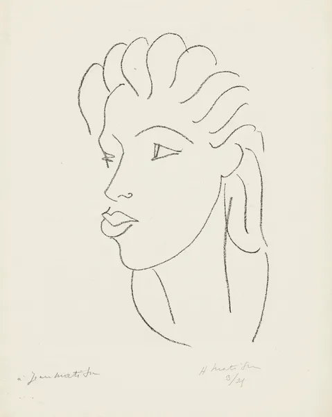 Chinoise aux cheveux striés av Henri Matisse