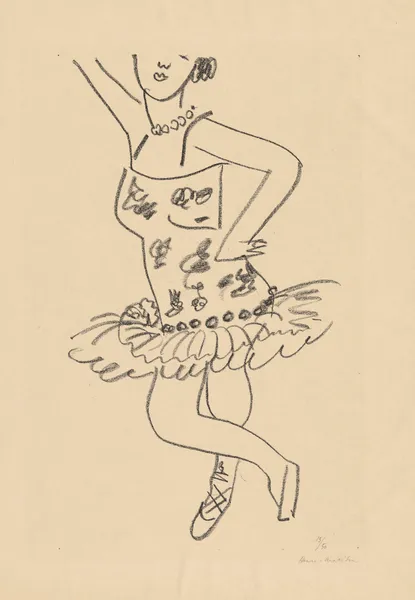 Danseuse cambrée au visage coupé av Henri Matisse