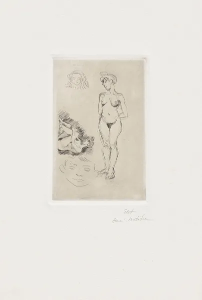 Deux nus, deux têtes d’enfants av Henri Matisse