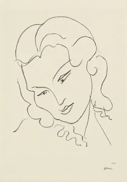 Etude pour ‘Elégie à Janet’, Pein moy, Janet, pein moy, je te supplie dans ‘Florilège des Amours’ (Ronsard) av Henri Matisse