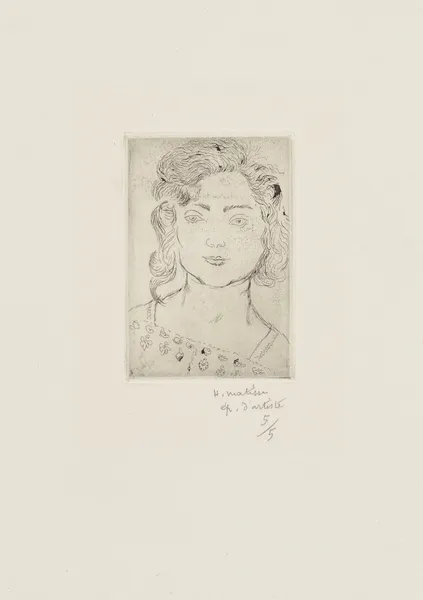Fillette, blouse fleurie av Henri Matisse