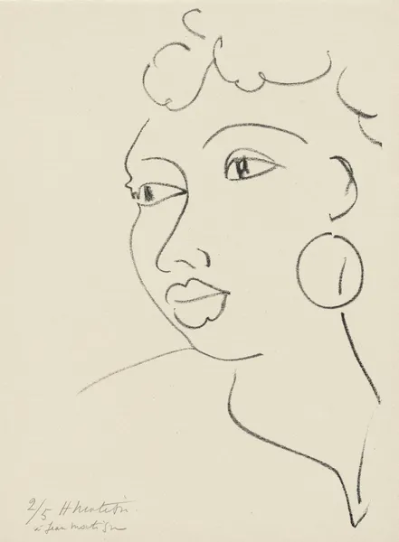 Haïtienne à la boucle d’oreille av Henri Matisse