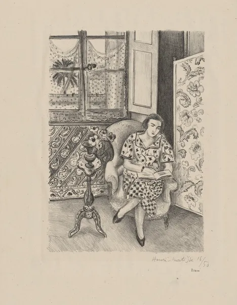 Intérieur, la lecture av Henri Matisse