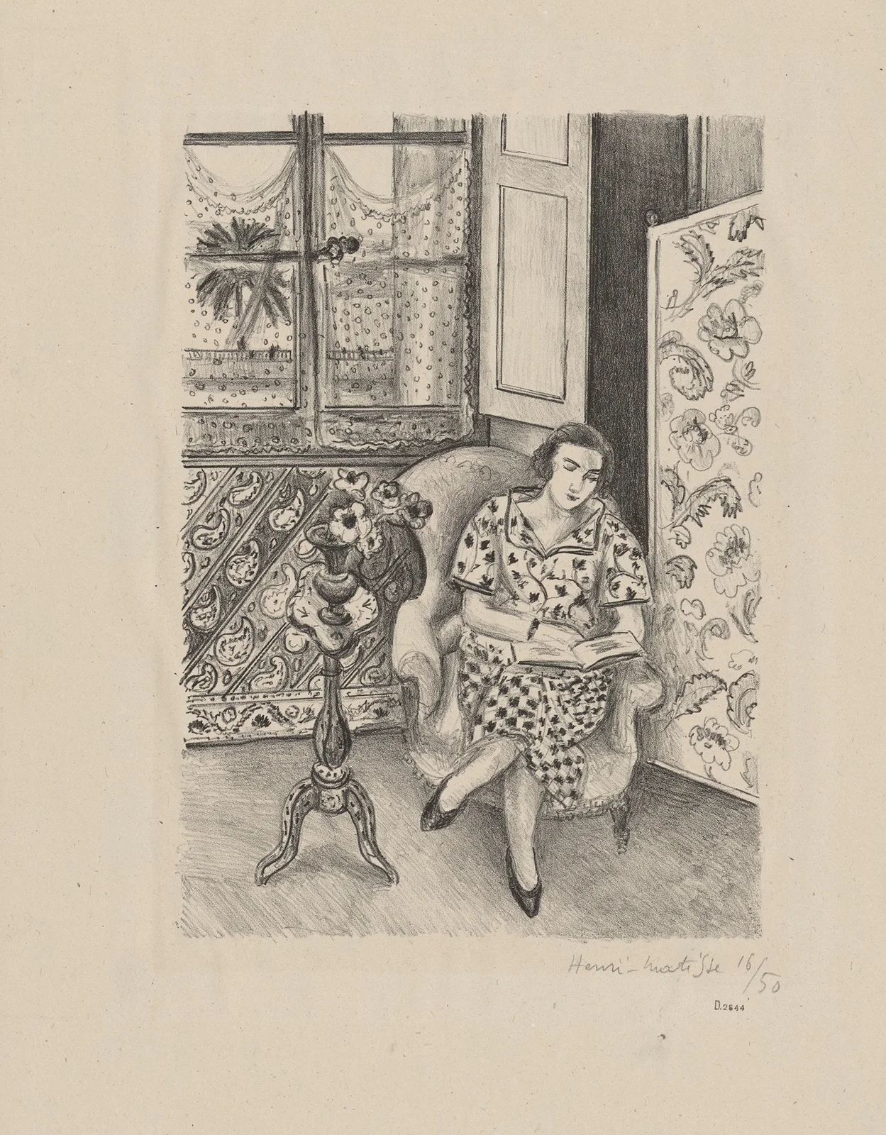 Intérieur, la lecture av Henri Matisse