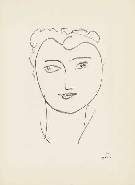 Jeune étudiante – suite d’études pour ‘Echos’, 1952 – nr 1 av Henri Matisse