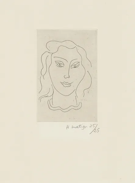 Jeune femme au collier serpentin av Henri Matisse