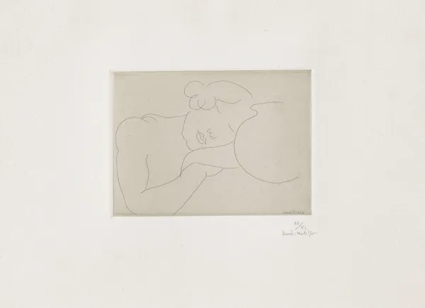 Jeune femme dormant près d’un bocal av Henri Matisse
