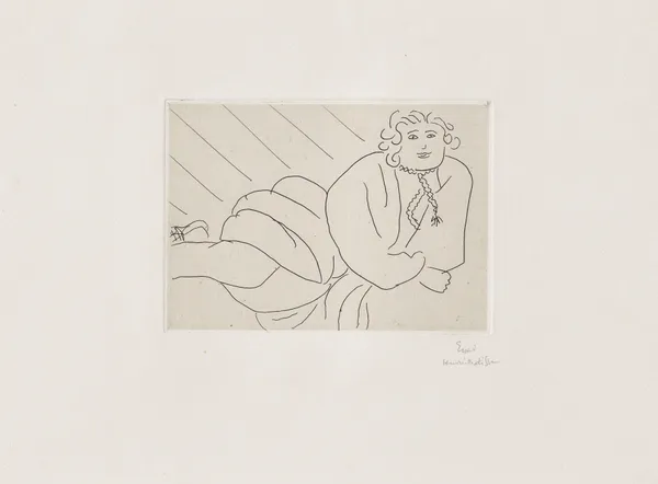 Jeune femme, la cordelière de son peignoir en collier av Henri Matisse