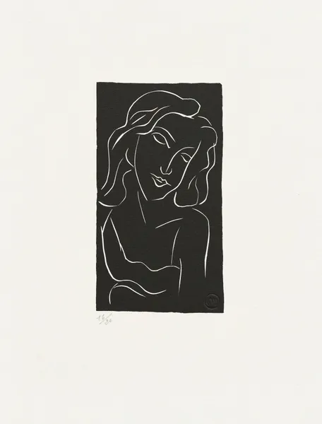 Jeune femme le visage penché av Henri Matisse