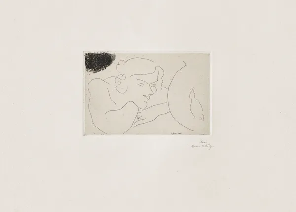 Jeune femme observant les évolutions d’un poisson av Henri Matisse