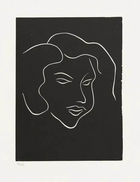 Jeune femme, visage de trois-quarts, 1941 av Henri Matisse