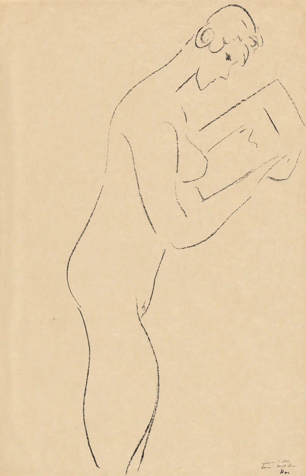 La lecture, nu de profil av Henri Matisse
