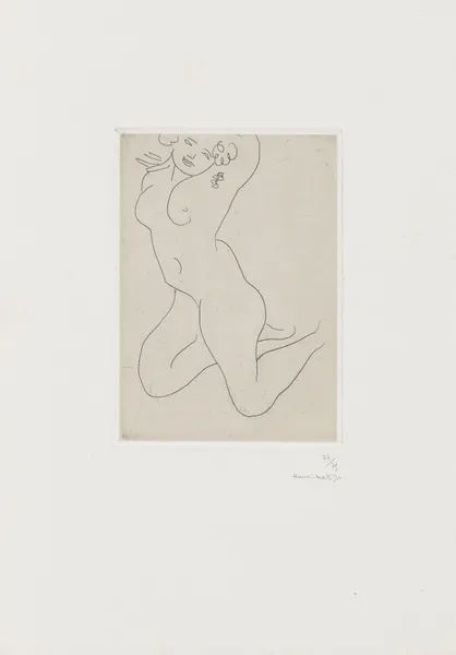 Nu à genoux, bras derrière la tête av Henri Matisse