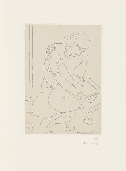 Nu accroupi, main sur l’épaule av Henri Matisse
