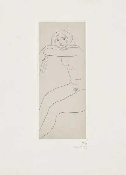 Nu assis, bras croisés supportant la tête av Henri Matisse