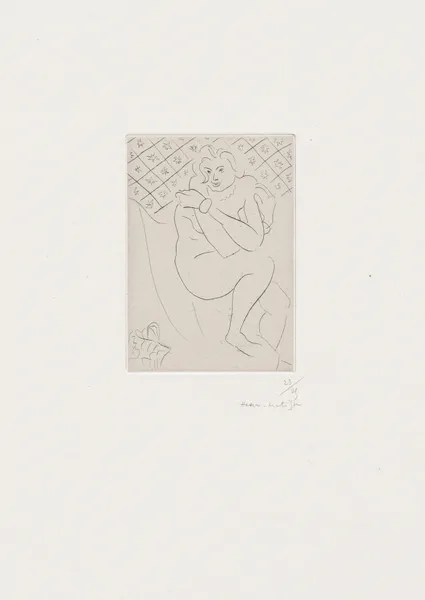 Nu assis, bras croisés sur la poitrine av Henri Matisse