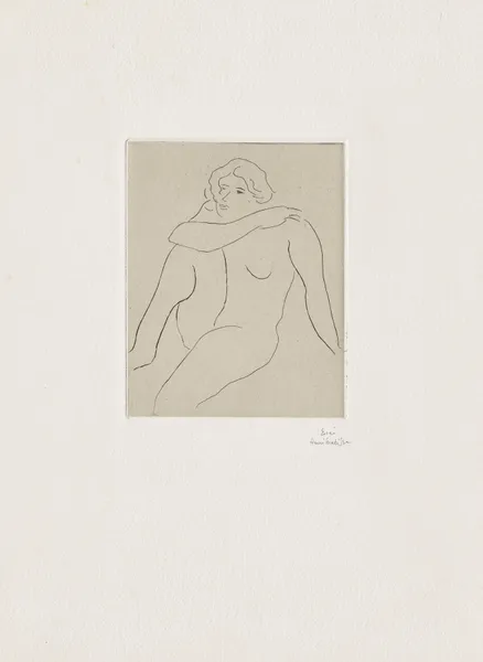 Nu assis, bras droit reposant sur l’épaule gauche av Henri Matisse