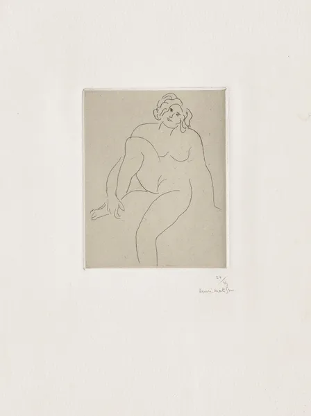 Nu assis, le bras entourant la jambe repliée av Henri Matisse