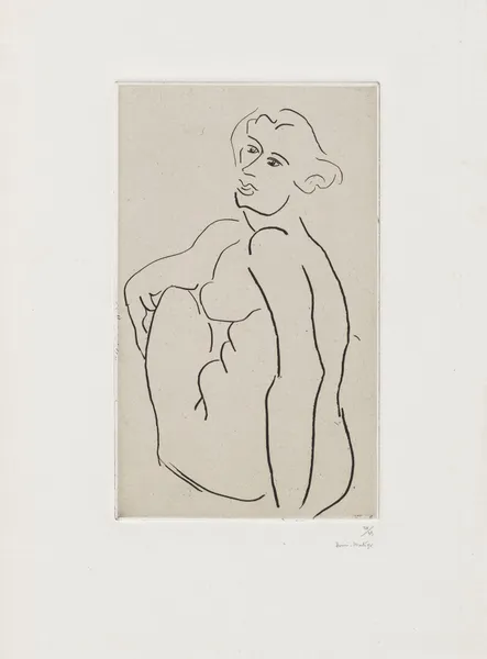 Nu assis, le dos vu de trois-quarts av Henri Matisse