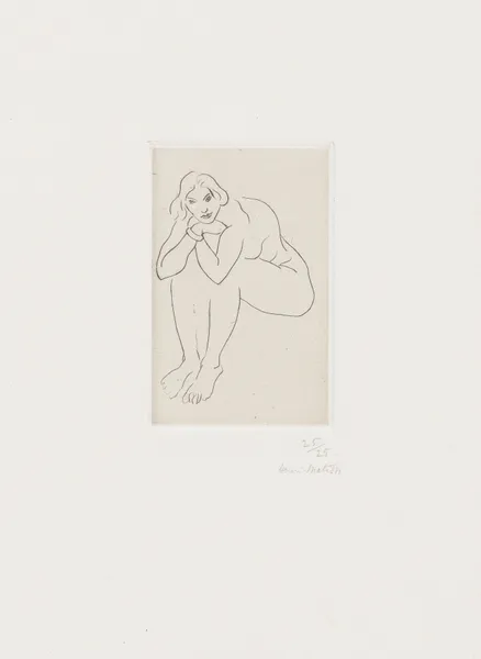 Nu assis, le torse appuyé sur les genoux av Henri Matisse