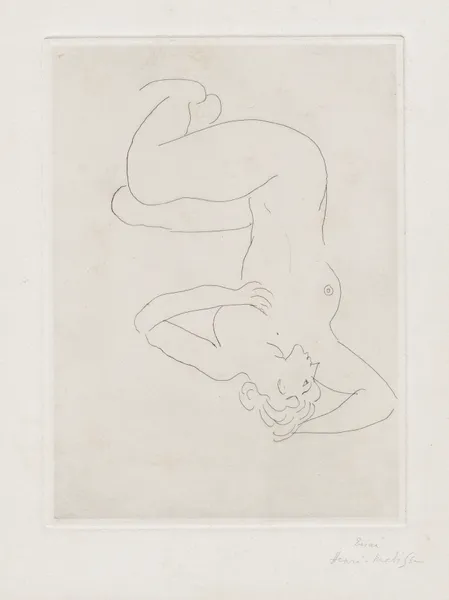 Nu assis, visage de profil av Henri Matisse