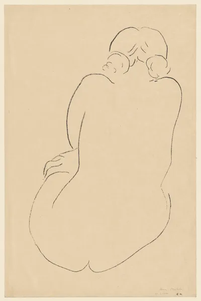 Nu assis, vu de dos av Henri Matisse