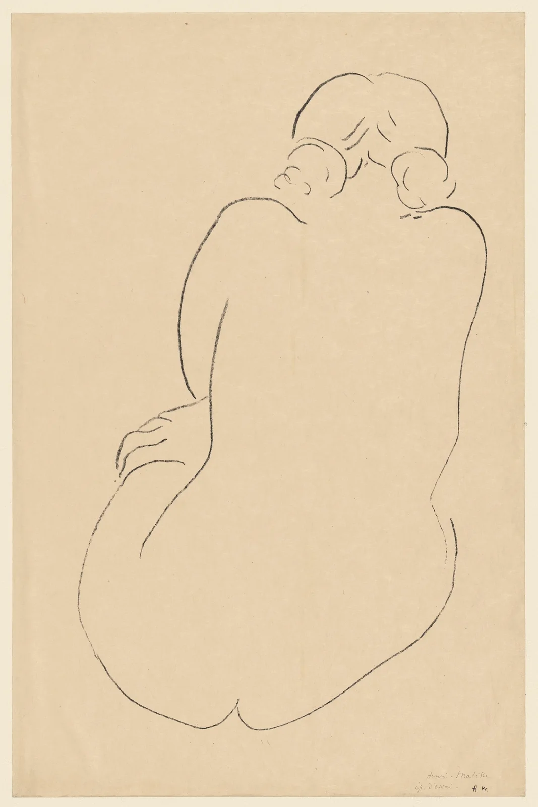 Nu assis, vu de dos av Henri Matisse