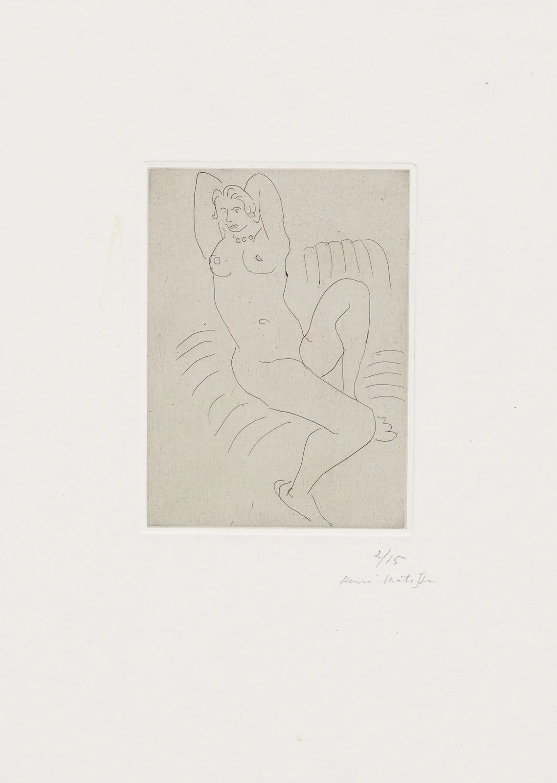 Nu au fauteuil rayé av Henri Matisse