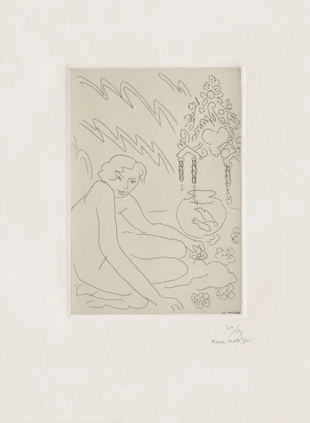 Nu au miroir marocain av Henri Matisse