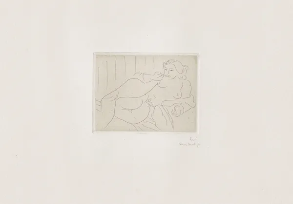 Nu couché sur le côté, les jambes repliées av Henri Matisse