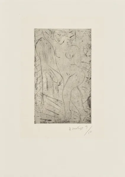 Nu dans un fauteuil, jambes croisées, bras droit levé av Henri Matisse