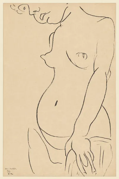 Nu de trois-quarts, une partie de la tête coupée av Henri Matisse