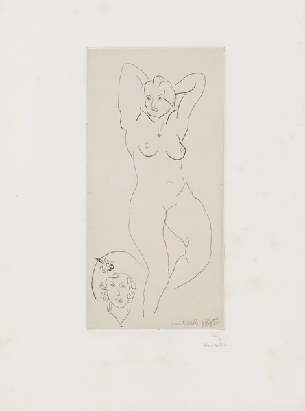 Nu. Epoque du ‘Chapeau Jaune’ av Henri Matisse
