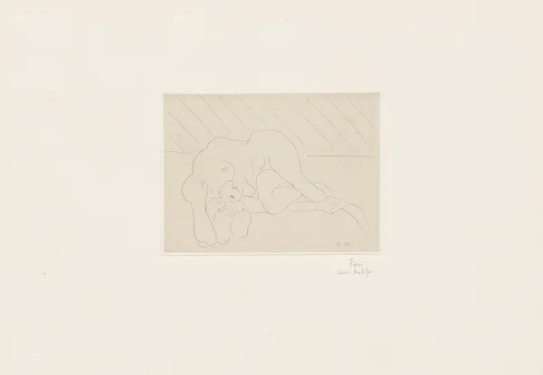 Nu renversé se tenant la cheville av Henri Matisse