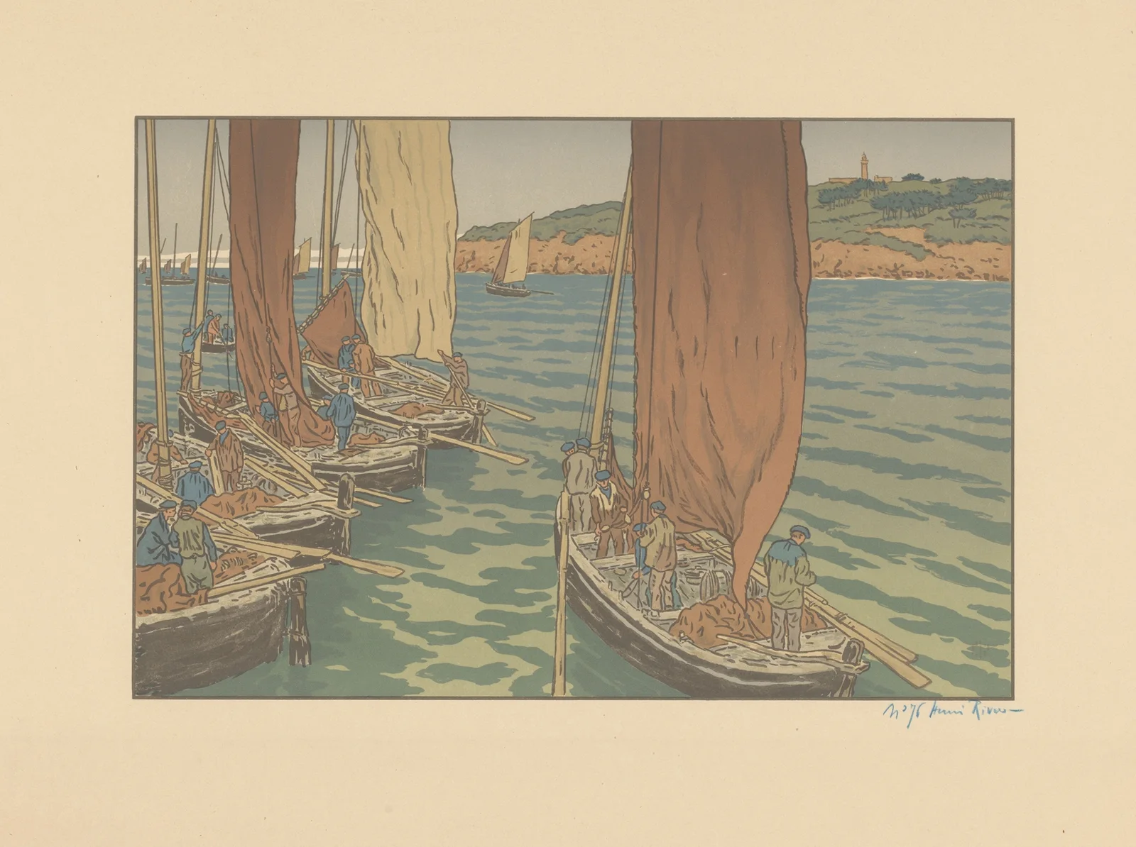 Barques de pêche av Henri Rivière
