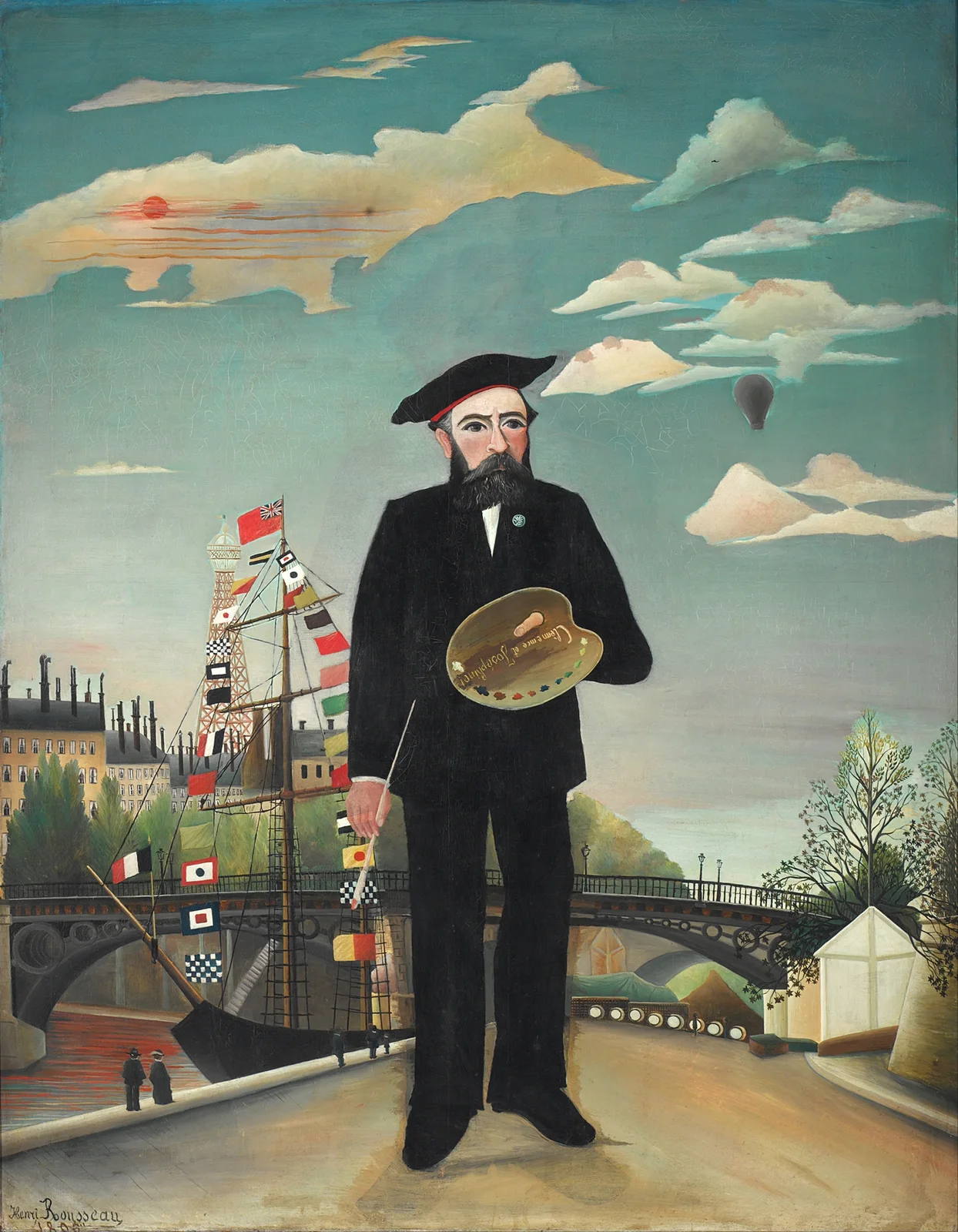 Myself- Portrait – Landscape av Henri Rousseau