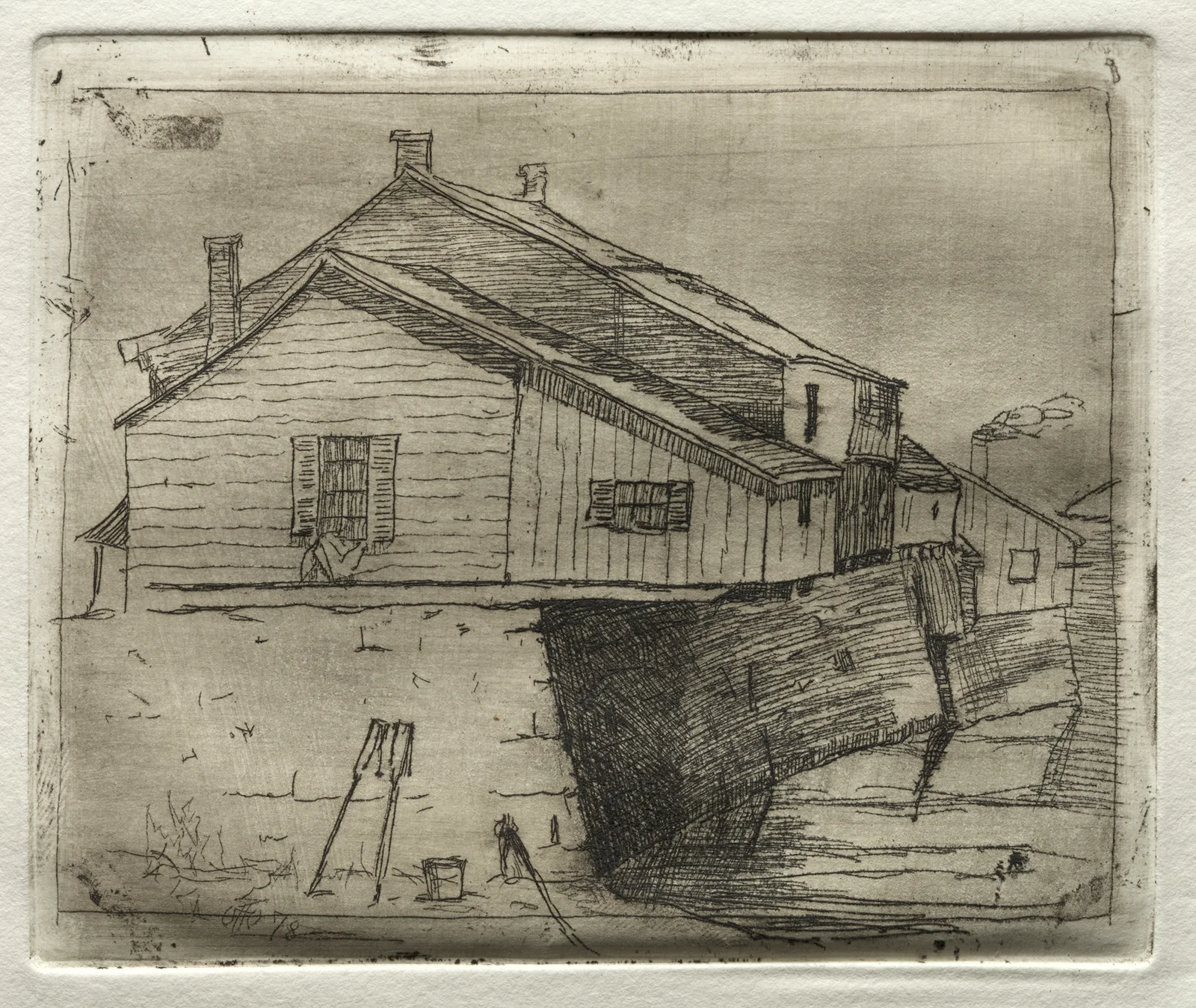 House Over Water av Otto Henry Bacher