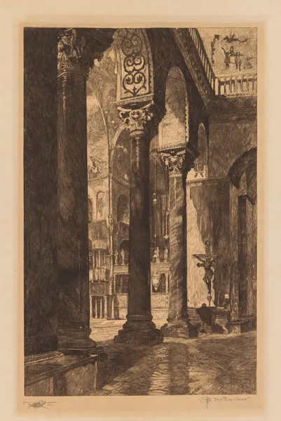 Interior of St. Mark’s, Venice av Otto Henry Bacher