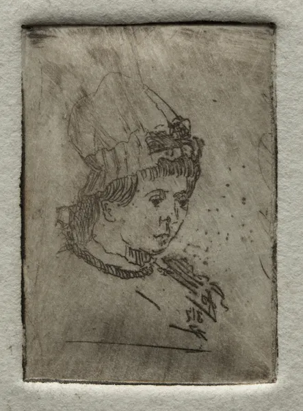 Small Head with Mob Cap av Otto Henry Bacher