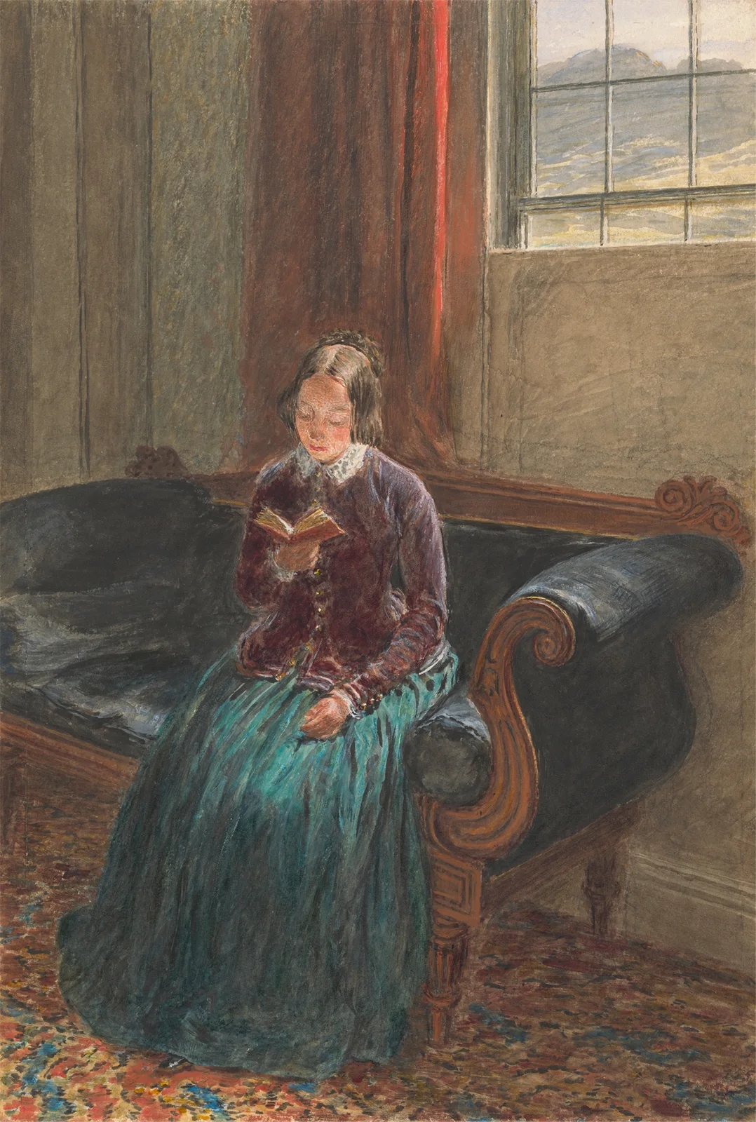 A Lady Reading av William Henry Hunt