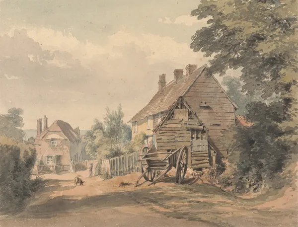 A Street in a Country Village av William Henry Hunt