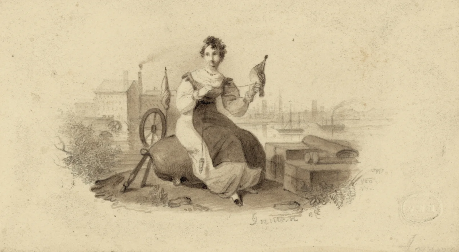 Study for bank-note vignette av Henry Inman
