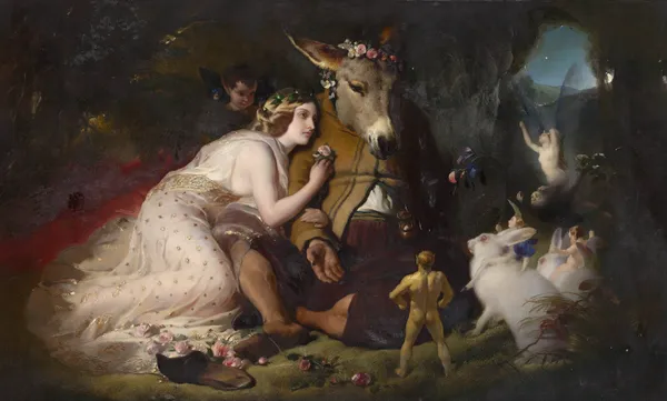 Scene from a Midsummer Night’s Dream. Titania and Bottom av Sir Edwin Henry Landseer