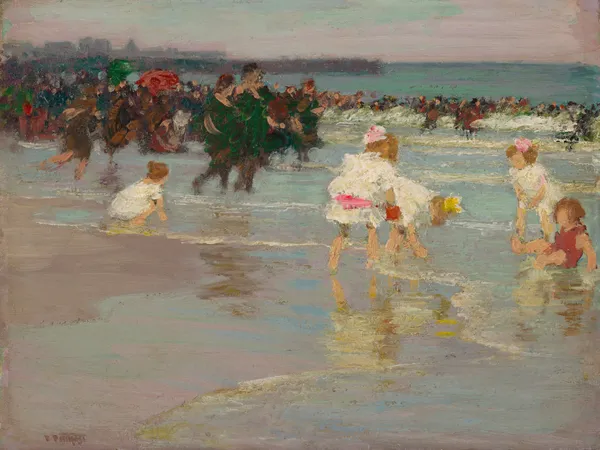 Beach Scene (or Sunday on the Beach) av Edward Henry Potthast