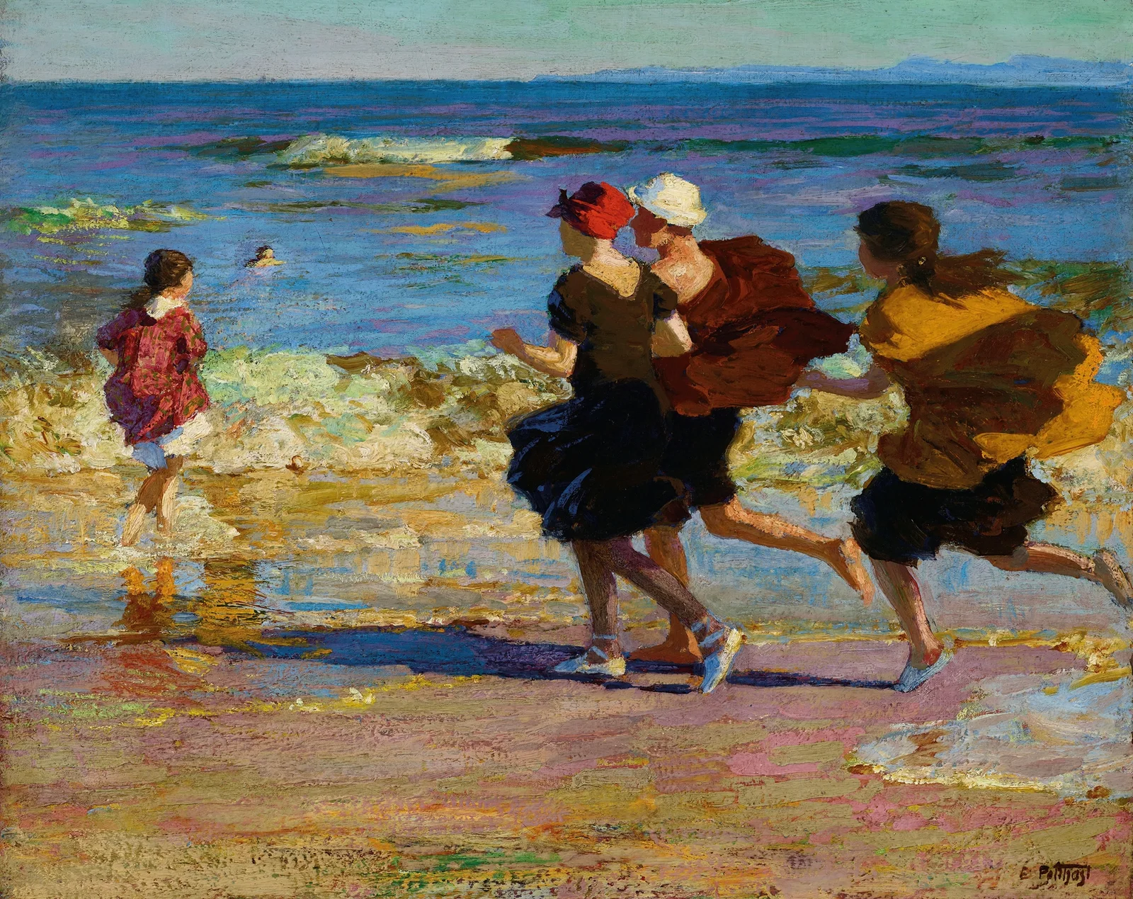 On the Beach av Edward Henry Potthast