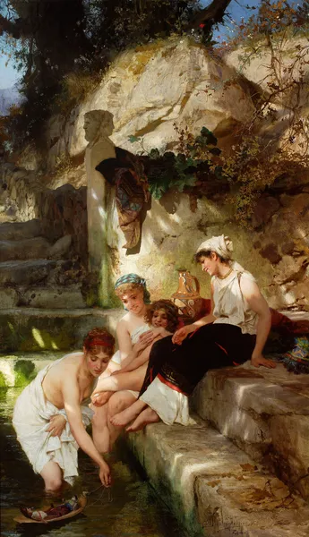 Before a Bath (Idyll) av Henryk Siemiradzki