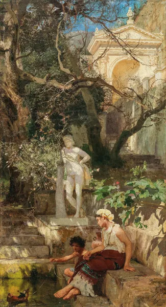 Leisure Hours by the Water av Henryk Siemiradzki